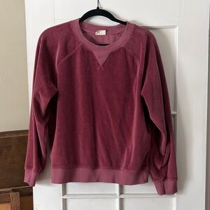 Burgundy Velour Crewneck Sweatshirt